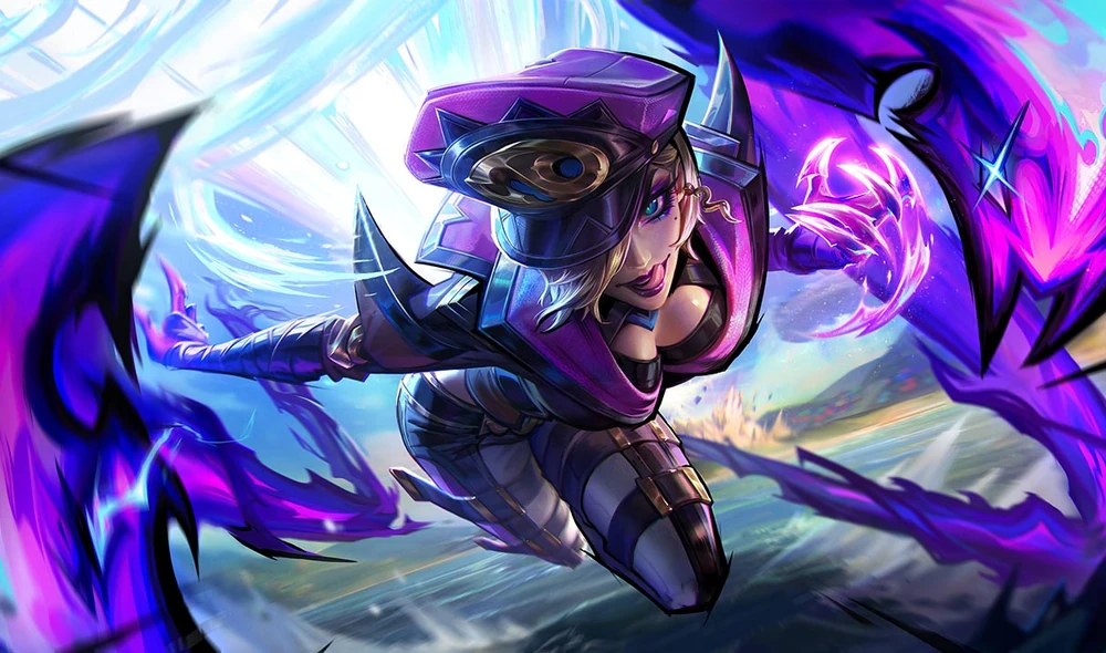 Soul Fighter Evelynn stares at the player while licking her lips in League of Legends